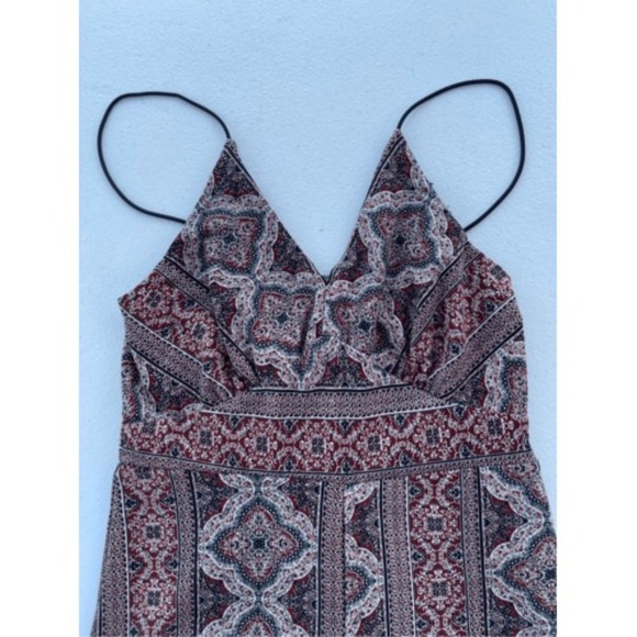 Polly Esther Jumpsuit Wide Leg Bohemian Print Spaghetti Strap Size S - Picture 5 of 6